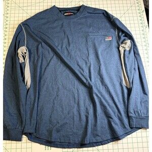 Bocomal Shirt Mens 2XL Blue Gray Flame Resistant FR CAT2 Long Sleeve Work